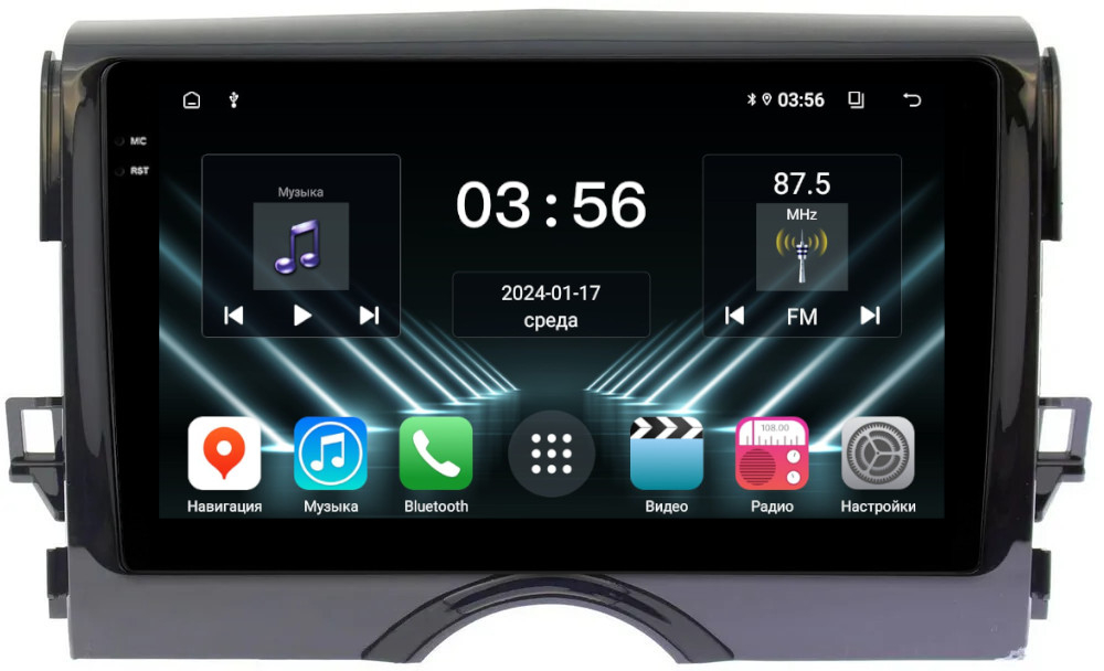 Магнитола для Toyota Mark X 130 2009-2019 - FarCar DX9-9537 монитор 9.5" IPS на Android 13, 4+64Гб, CarPlay