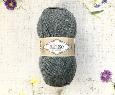 Пряжа ALIZE "Alpaca royal" 196 серый меланж