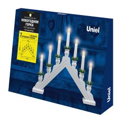 ULD-L7101-007-SWA WARM WHITE IP20 WHITE BRIDGE Фигура светодиодная Новогодняя горка. 39.5х30.5см. 7 светодиодов. Теплый белый свет. Корпус белый. Материал пластик. TM Uniel