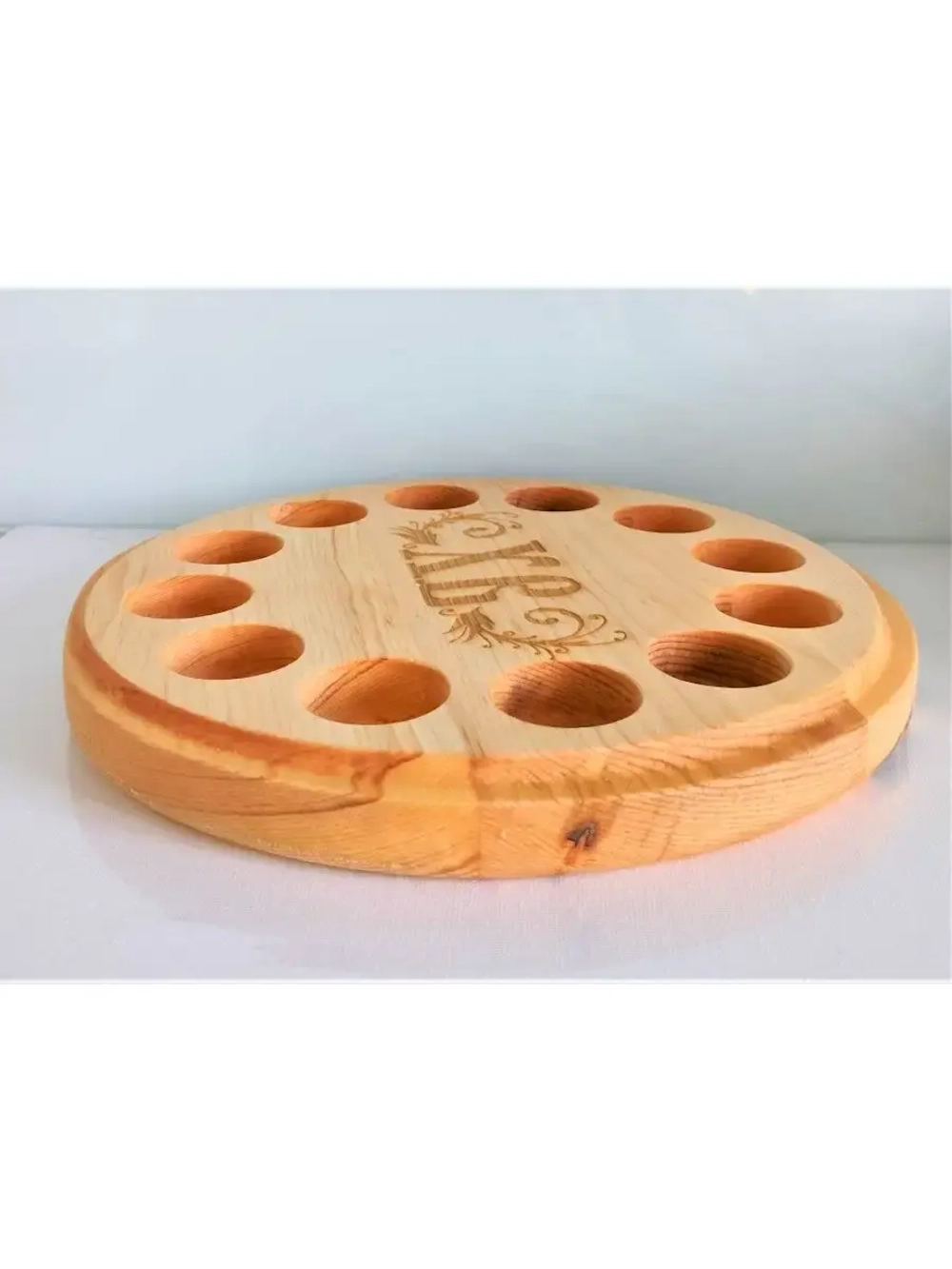 Подставка для яиц и кулича из дерева кедра (менажница)