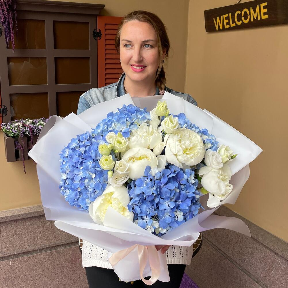 Букет цветов «Ванила скай»