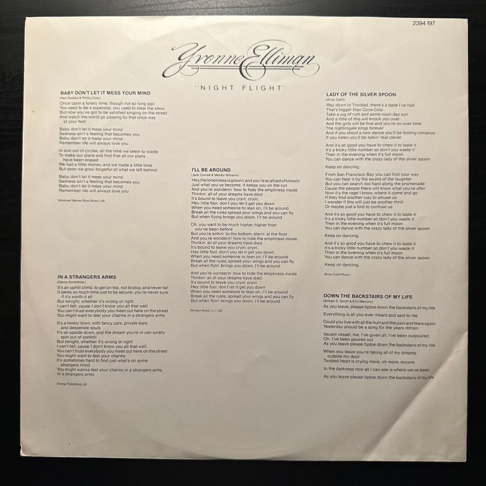 Yvonne Elliman - Night Flight (Англия 1978г.)