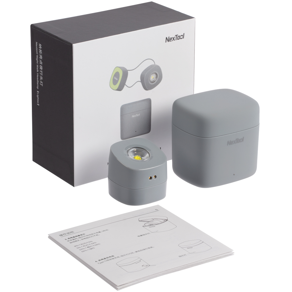 Фонарь налобный Nextool Night Walk Headlamp,80лм,16м, светодиодный, аккумул серый (NE20107)