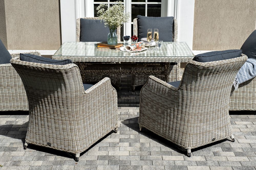 "Неаполь" обеденная группа плетеная из искусственного ротанга, цвет бежевый