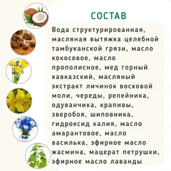 Шампунь с медом и черной грязью восстанавливающий/200 мл