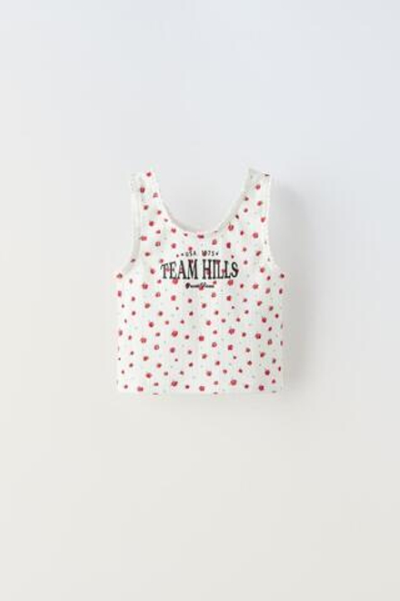 ZARA ТОП В СТИЛЕ ПРЕППИ С ПРИНТОМ, РАЗНОЦВЕТНЫЙ