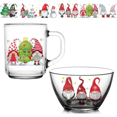 Набор посуды салатник 450мл+кружка 200мл «Гномы в деле» 6 видов vip