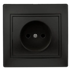 Розетка Intro Plano 1-201-05 без заземления 2P 16А-250В IP20 скрытой установки черный