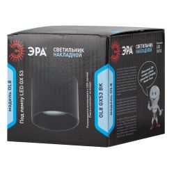 OL8 GX53 BK Подсветка ЭРА Накладной под лампу Gx53, алюминий, цвет черный | Накладные светильники