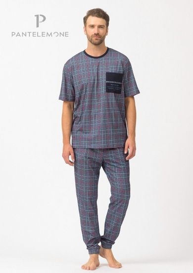 Комплект мужской домашний Pantelemone PDK-318,клетка деним