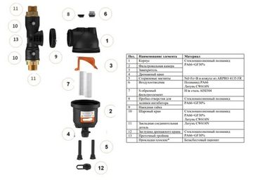 Фильтр-дешламатор Valtec с пластиковым корпусом, 1", XL (VT.381.B.06)