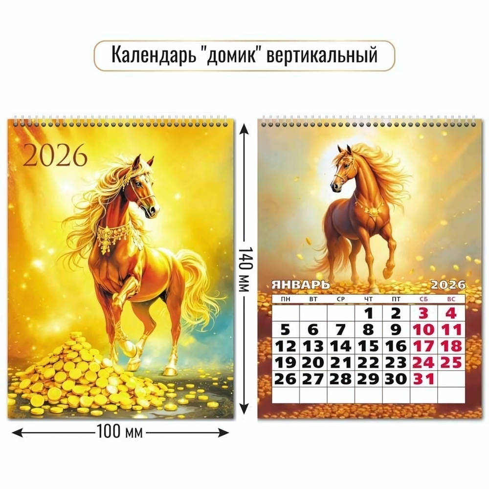 Календарь-домик вертикальный 2026 символ года 9542 (Квадра)