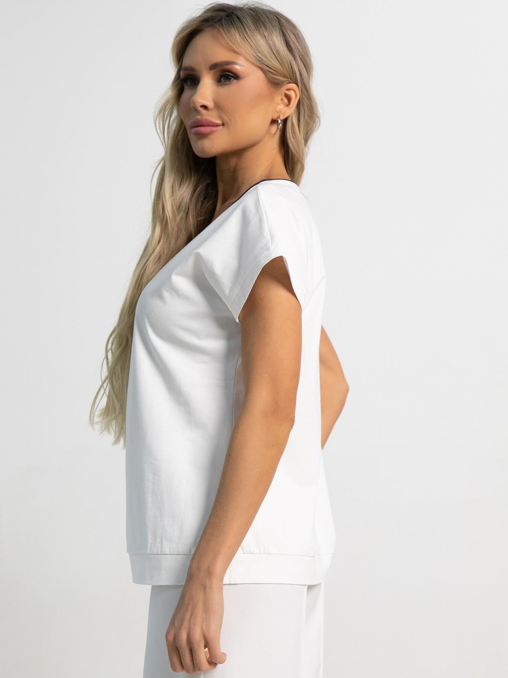 Блуза Капли росы (бело-розовая) Б15563-18М LT Collection