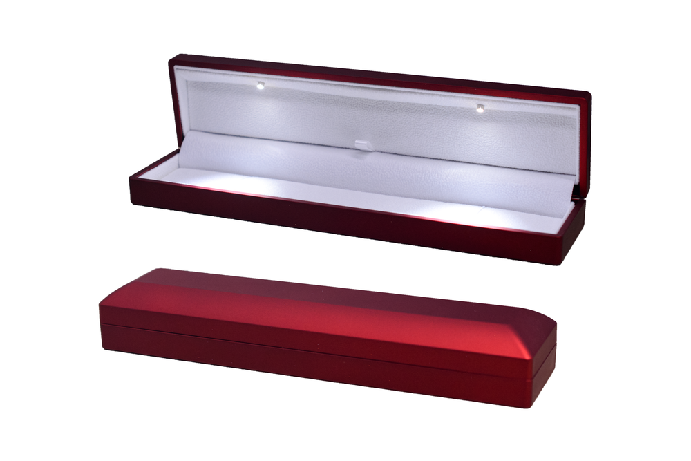 Футляр-пенал с подсветкой под цепочку/часы (красный, пластик)