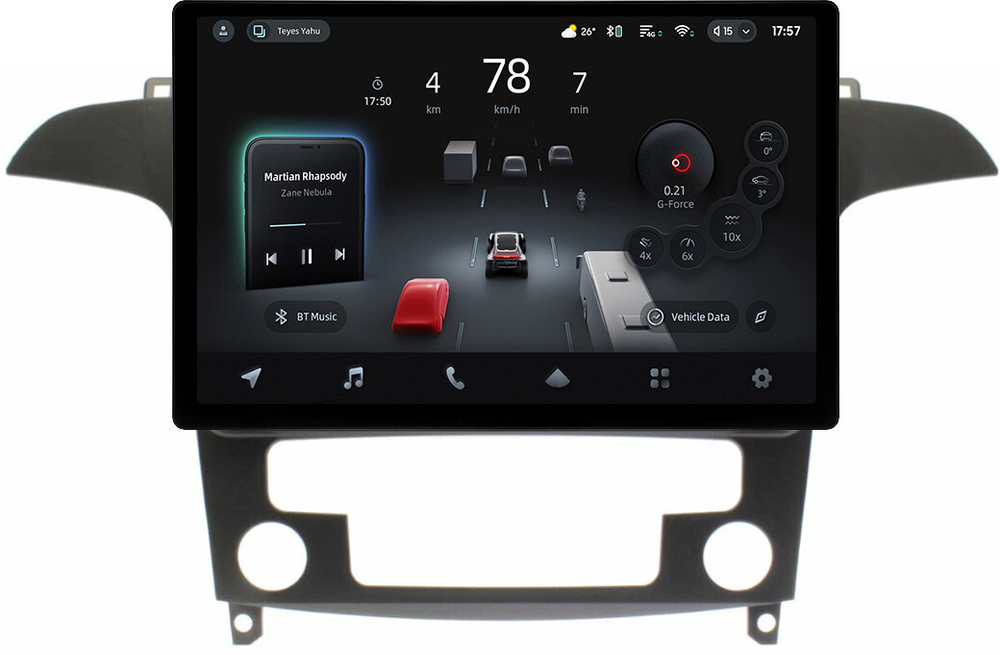 Магнитола для Ford S-Max, Galaxy 2 2006-2015 (климат) - Teyes CC4-PRO монитор 13" 2K QLED на Android 13, Snapdragon 778G, 8+128, AI, CarPlay, DSP, 4G SIM-слот