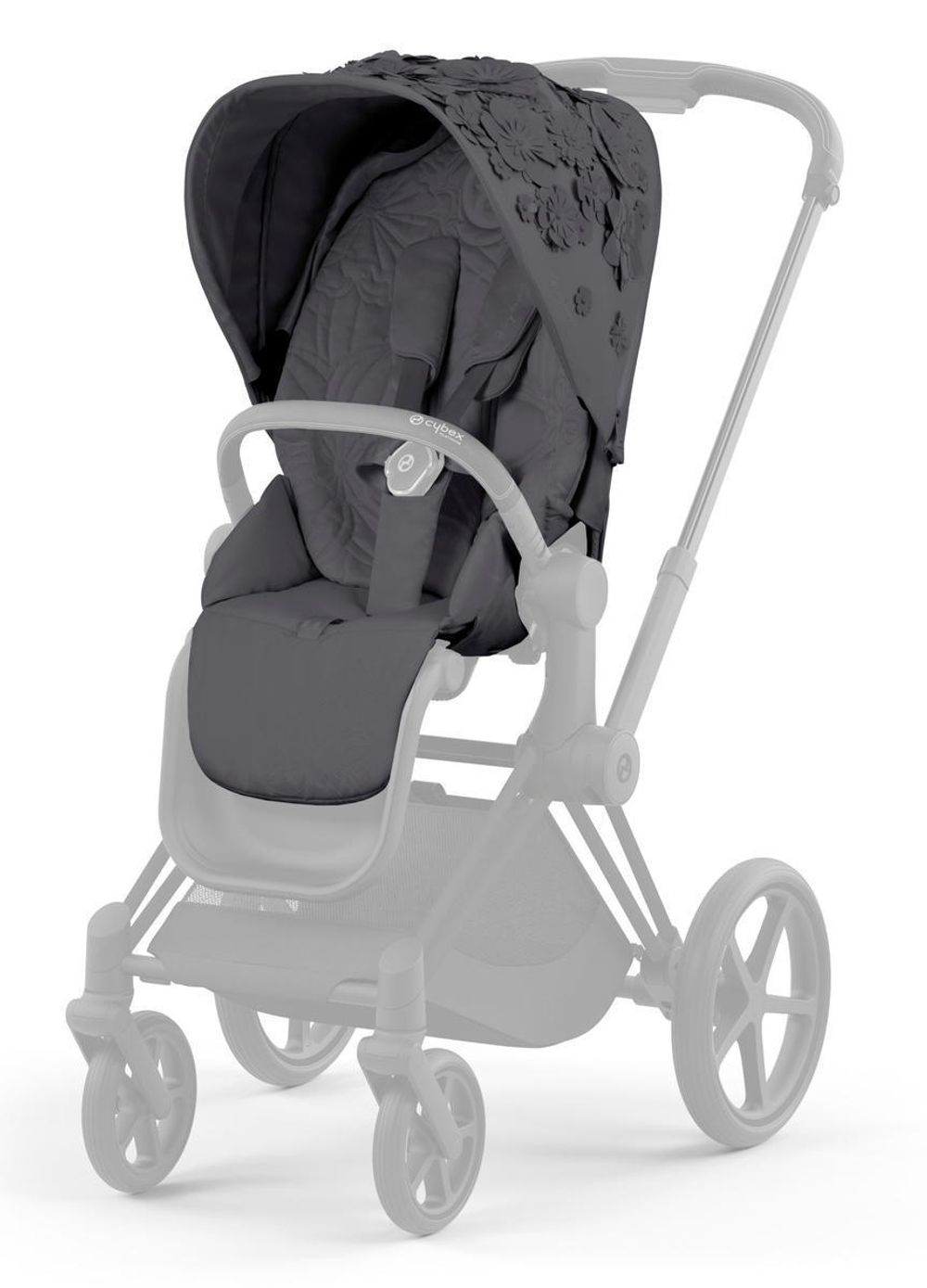 Коляска 2 в 1 Cybex Priam IV Rosegold Dream Grey (Simply Flowers Grey)