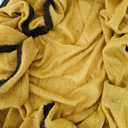 Плед Косы Rene Real дижонская горчица с отделкой 110x170 см