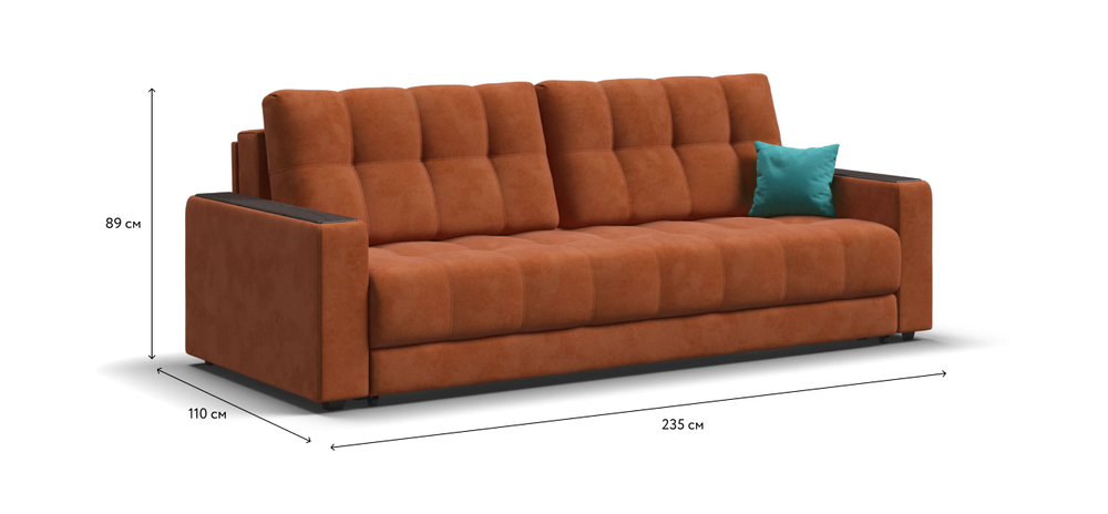 Диван Босс Велюр Алькантара оранж