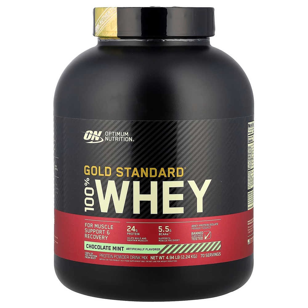 Optimum Nutrition, Gold Standard 100% Whey, шоколад и мята, 2,24 кг (4,94 фунта)