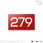 Номер на дверь 279, табличка на дверь для офиса, квартиры, кабинета, аудитории, склада, красная 120х70 мм, Айдентика Технолоджи