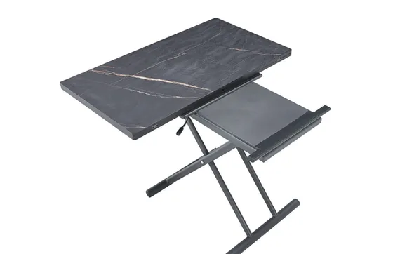 Стол-трансформер Twist, 60-120х110 см, черный мрамор