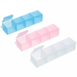 Таблетница - органайзер 4 ячейки «VOSTOKDOM», микс три цвета, 10*2.5*2см