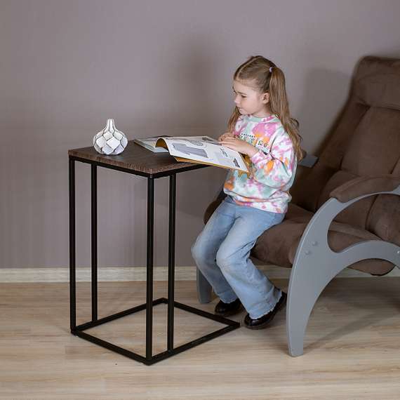 Стол придиванный BeautyStyle 30 дуб шоле коричневый/черный