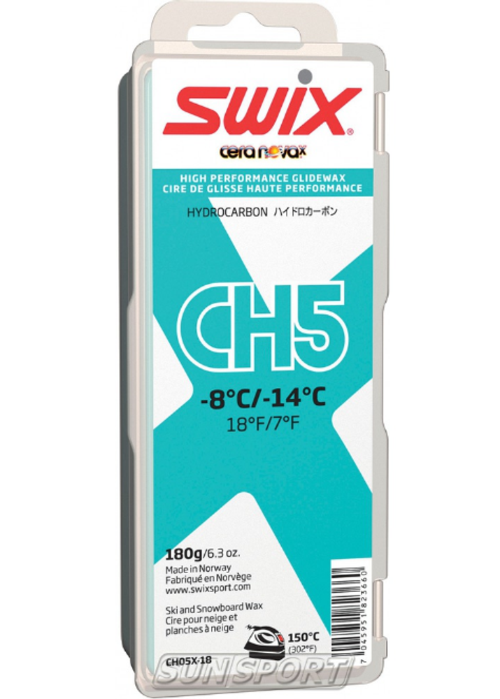Парафин SWIX CH5X, (-8-14 C), Turquoise, 180 g
