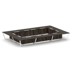 Steel Meet Стол переговорный прямоугольный KMK-PR.B.SP-26K2 Дуб Мали/Графит Глянец/Металл Белый 6000