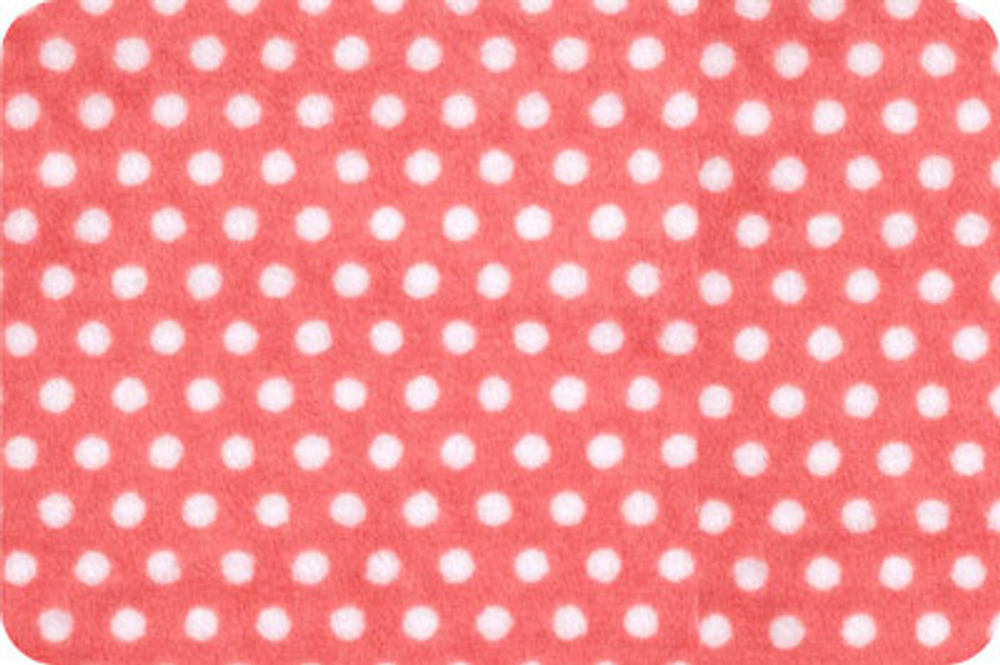 "PEPPY" Плюш SWISS DOT CUDDLE 48 x 48 см, 440 г/кв.м, 100% полиэстер coral/snow