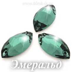 Пришивная лодочка Solvo с 2 отверстиями, Эмеральд