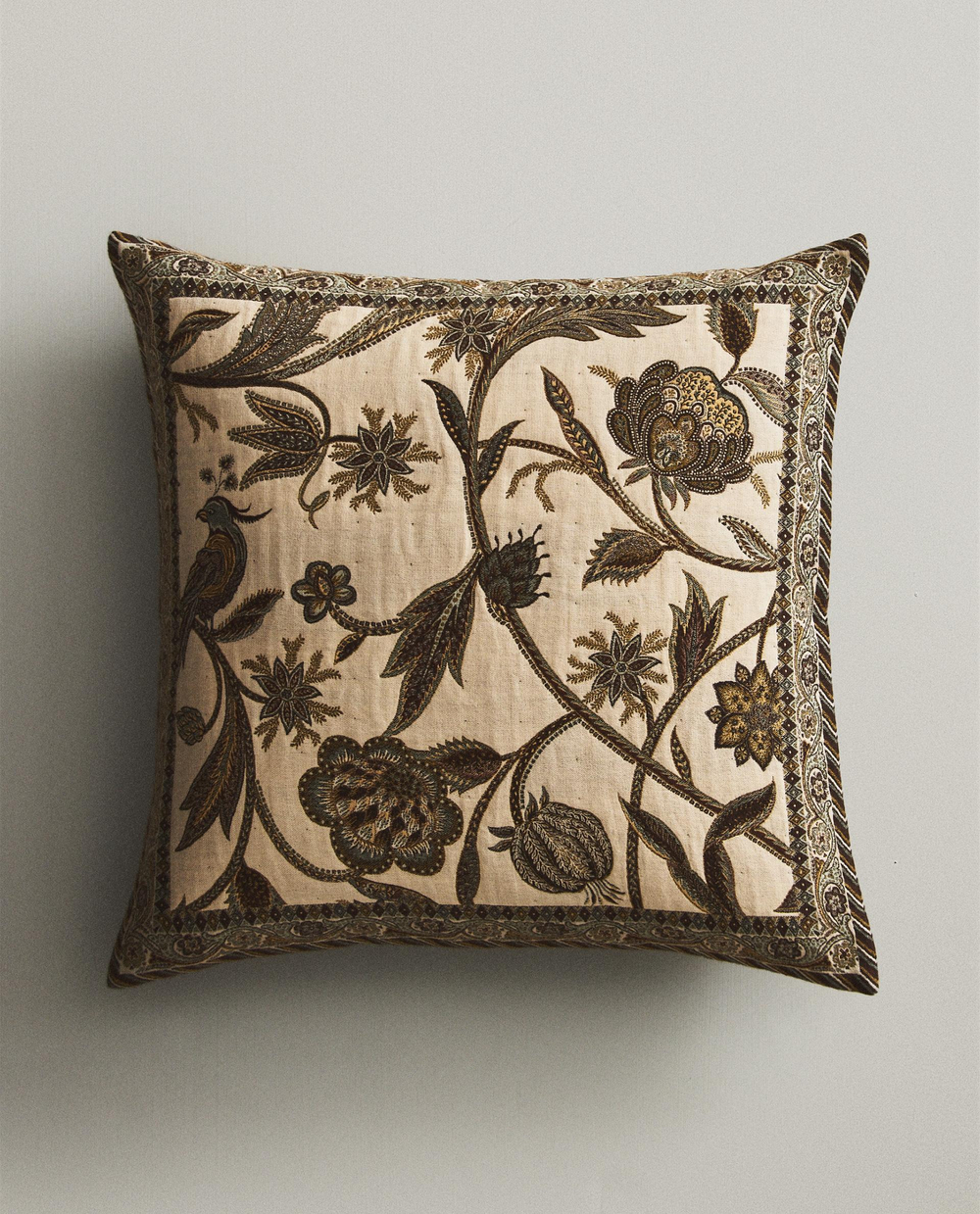 Zara Home наволочка декоративная из хлопка, зелёный, 50x50 см