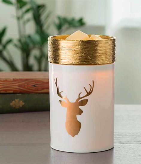 Аромасветильник настольный Золотой олень стекло, Candle Warmers