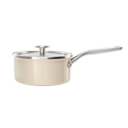 KitchenAid Эмалированная кастрюля 20 см 2,4 л с крышкой Миндальный крем