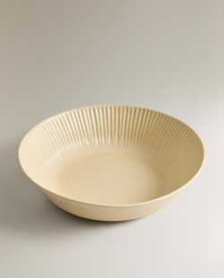 Zara Home тарелка глубокая из каменной керамики, цвет бежевый, 26 см