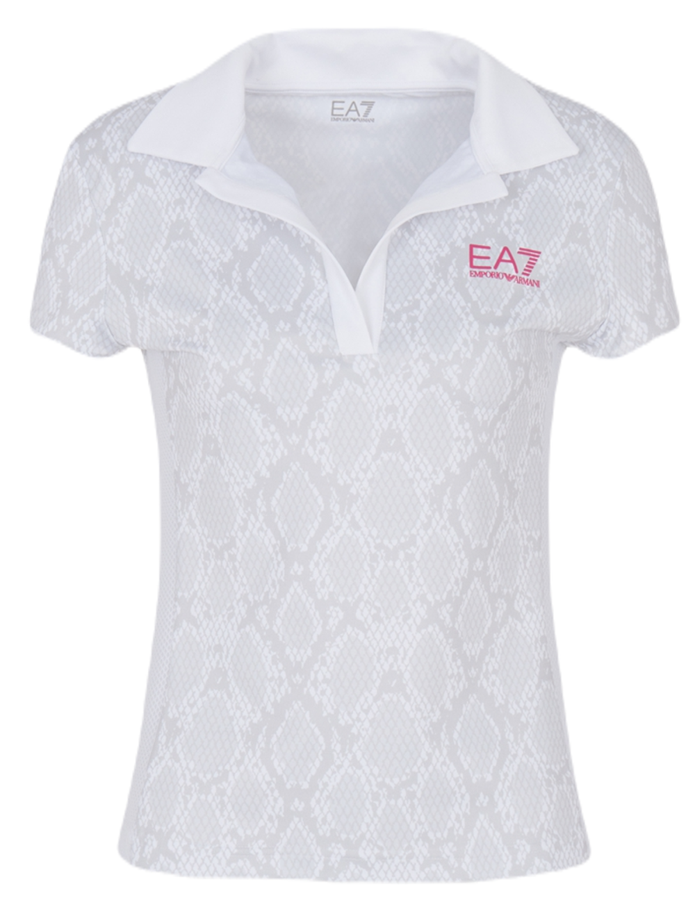 Женское поло EA7 Woman Jersey Polo Shirt - white python