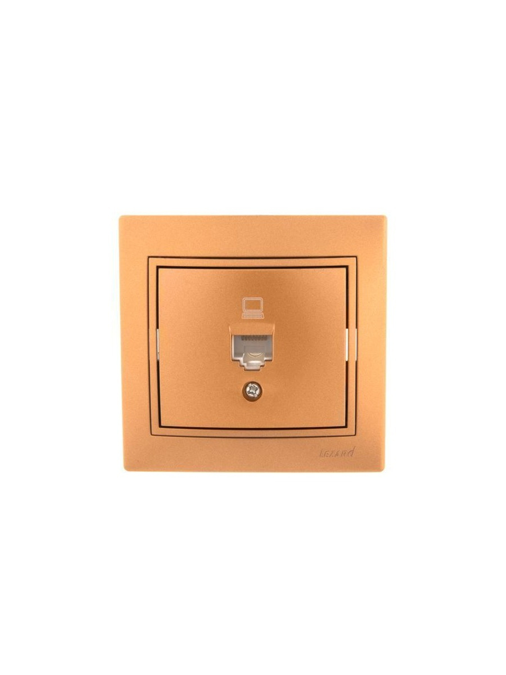 Розетка компьютерная 1-м СП Mira RJ45 зол. метал. LEZARD 701-1313-139