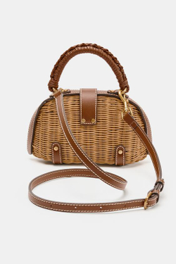 ZARA ЖЕСТКАЯ МИНИ-СУМКА С ПЛЕЧЕВЫМ РЕМНЕМ, РЫЖЕВАТО-КОРИЧНЕВЫЙ