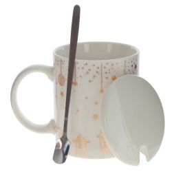 GAEM Кружка с крышкой и ложкой, 300 мл, L12 W8 H10 см, 4в.