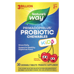 Nature's Way, Primadophilus®, жевательные пробиотики, для детей от 2 лет, с вишнёвым вкусом, 3 млрд КОЕ, 30 жевательных таблеток