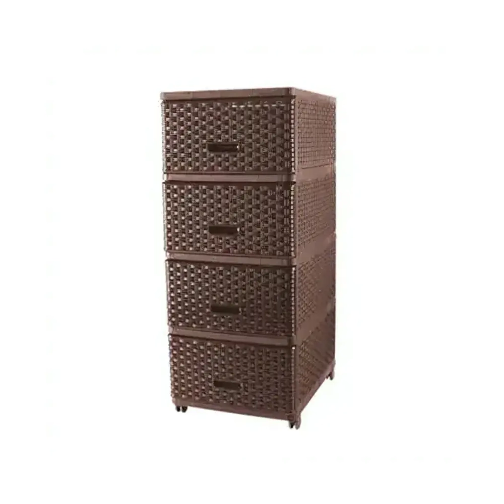 Комод 4-х секционный ПЛЕТЕННЫЙ коричневый