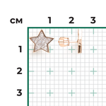 Серьги-пусеты «Звездопад» из красного золота с фианитами