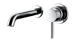 Bossini Oki смеситель для раковины, настенный на 2 отверстия, однорычажный, скрытая часть в комплекте, цвет хром