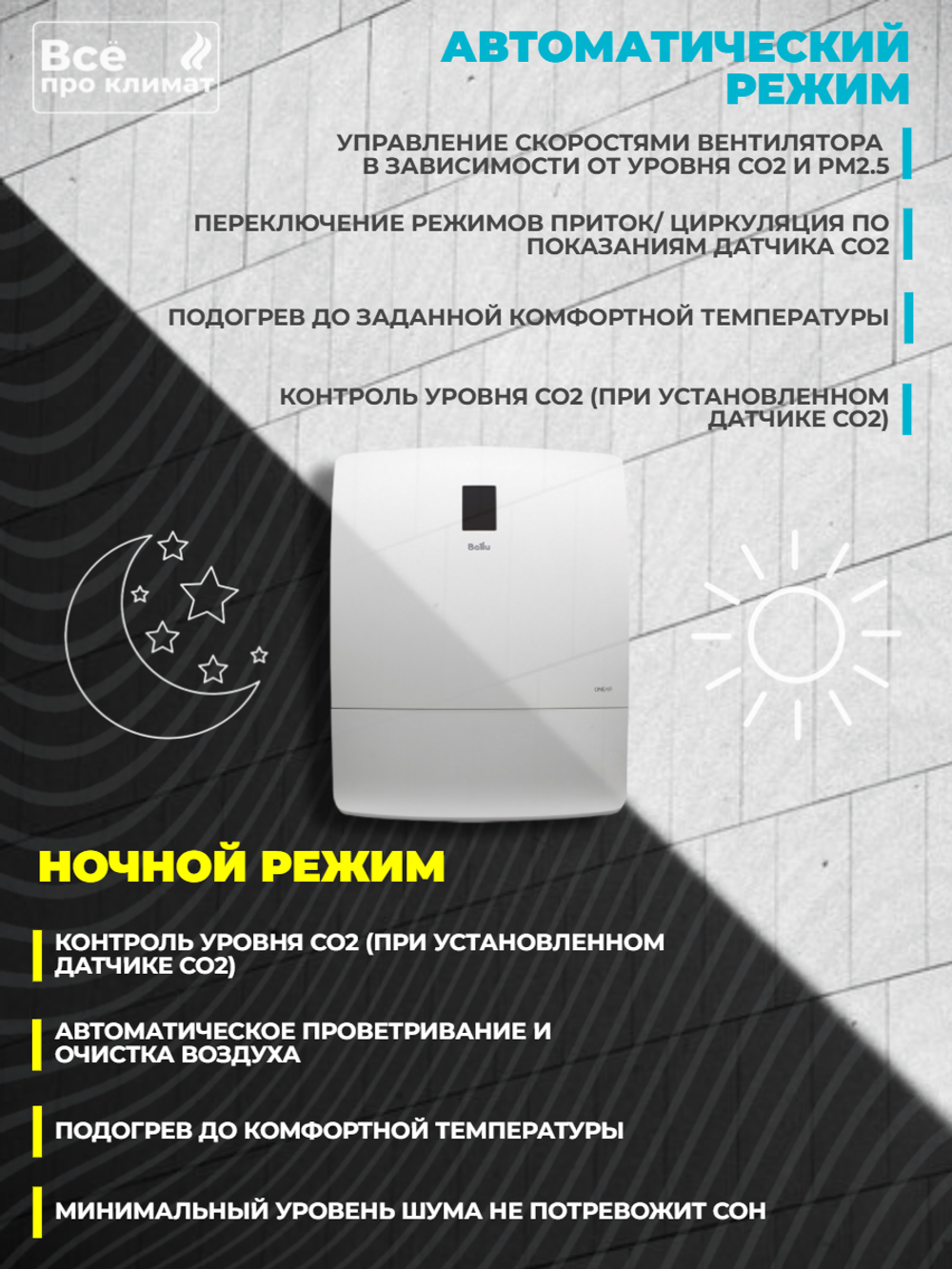 Бризер - очиститель воздуха приточный Ballu ASP-200S