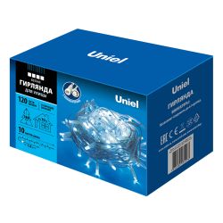 ULD-S1000-120-SWK WHITE IP67 Гирлянда светодиодная со статическим свечением. 10м. Соединяемая.120 светодиодов. Белый свет. Провод белый. ТМ Uniel