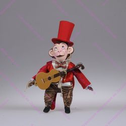 Ёлочная игрушка Обезьяна в цилиндре