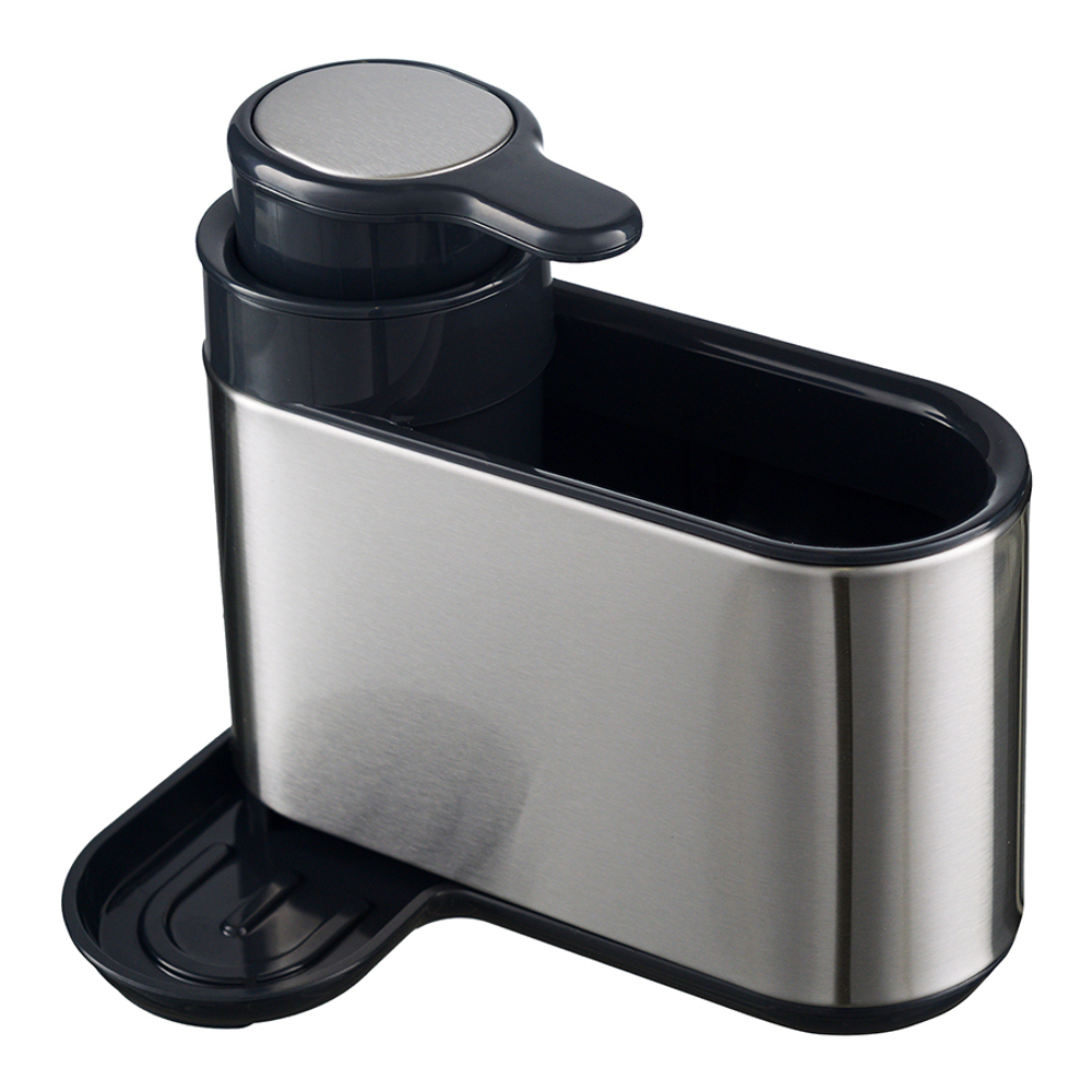 Органайзер с диспенсером для мыла atle, 17,5х12,5х15,5 см, серебристый