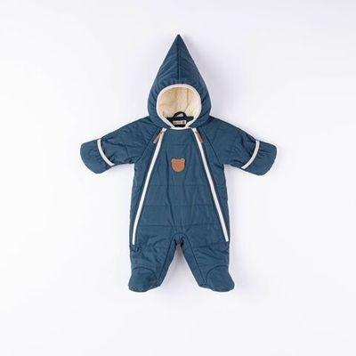 Demi-season puffer jumpsuit 0-3 months - Prune