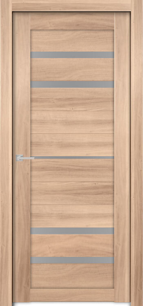 Межкомнатная дверь Велюкс 3 Трюфель / Цвет Трюфель / Стекло "Сатинато" / Двери Верда