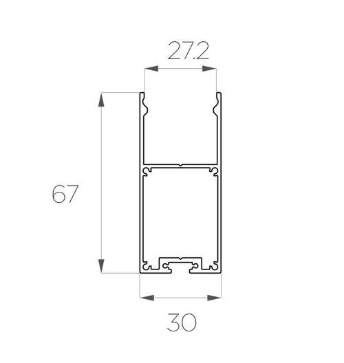 Профиль накладной алюминиевый LC-LP-6730-2 Anod